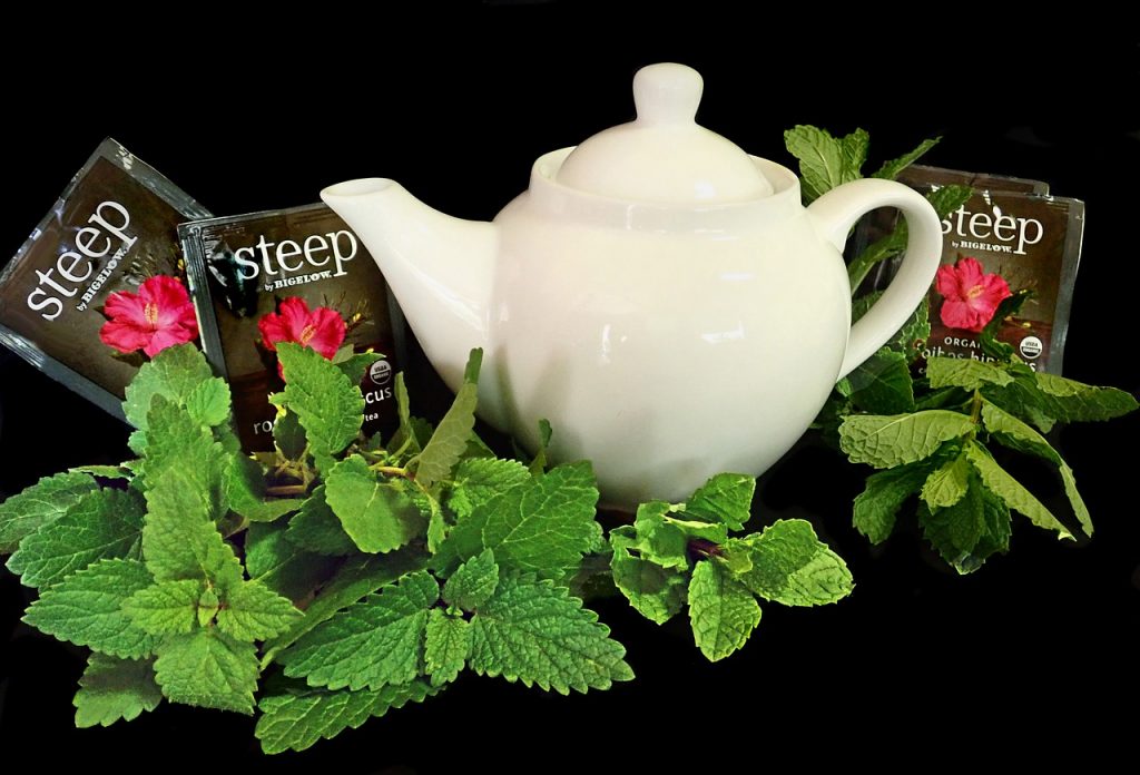 herbal tea, herbs, mint