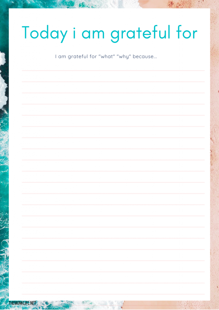 Free gratitude journal template (4 premium bundle giveaway) - The Monk Life