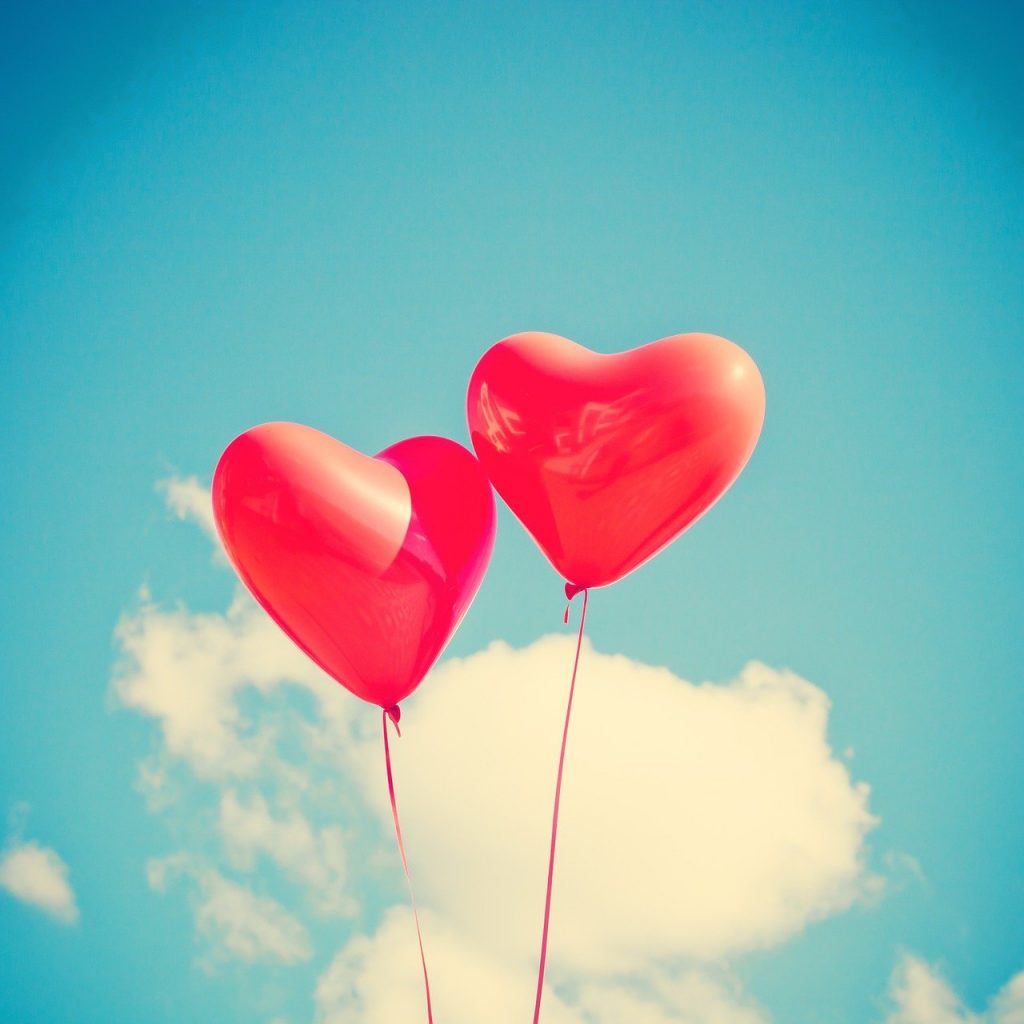 balloon, heart, love